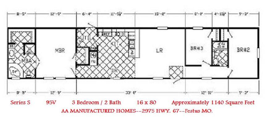 2 Bedroom 1 Bath Single Wide Mobile Home Floor Plans