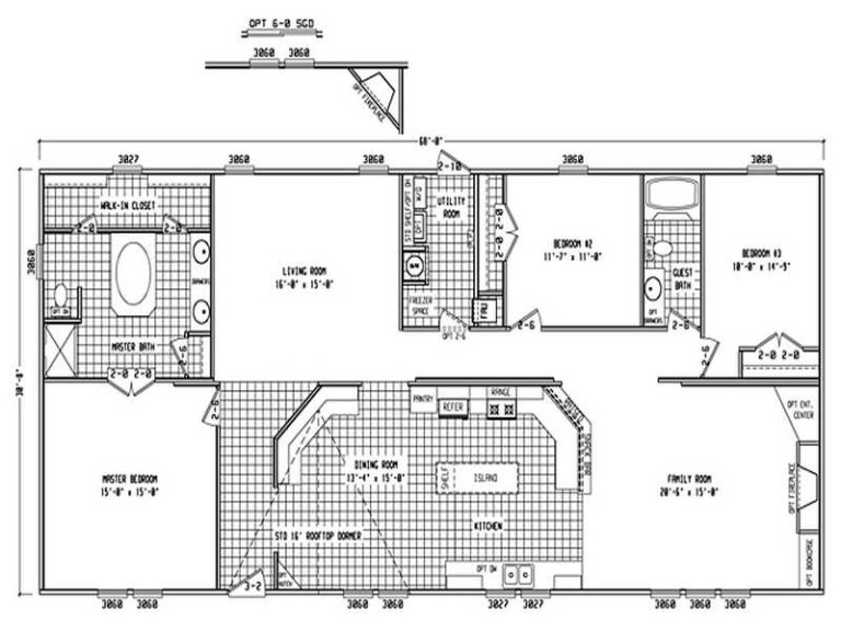 4 bedroom 2 bath single wide mobile home floor plans : Modern Modular Home