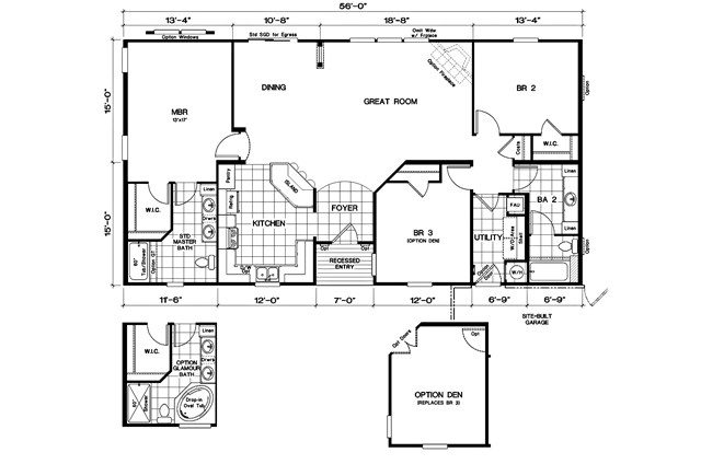 Contemporary Oakwood Mobile Home Floor Plans