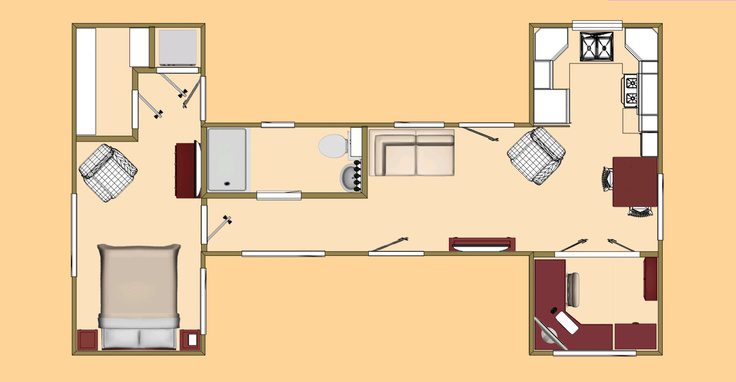Shipping Container Home Layout Plans : 40ft Shipping Container House ...